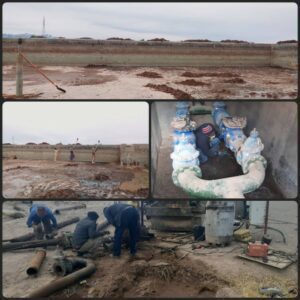 لایروبی چاه و لوله جدار و لایروبی استخر ذخیره آب _ انجام تعمیرات حوضچه های تقسیم آب در محل مزارع شهرستان بردسیر استان کرمان _ شهرستان پلدشت استان آذربایجان غربی